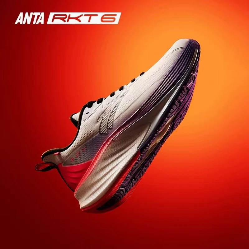 安踏火箭6代跑鞋防泼水夏季耐磨防滑竞速跑步鞋男减震透气运动鞋