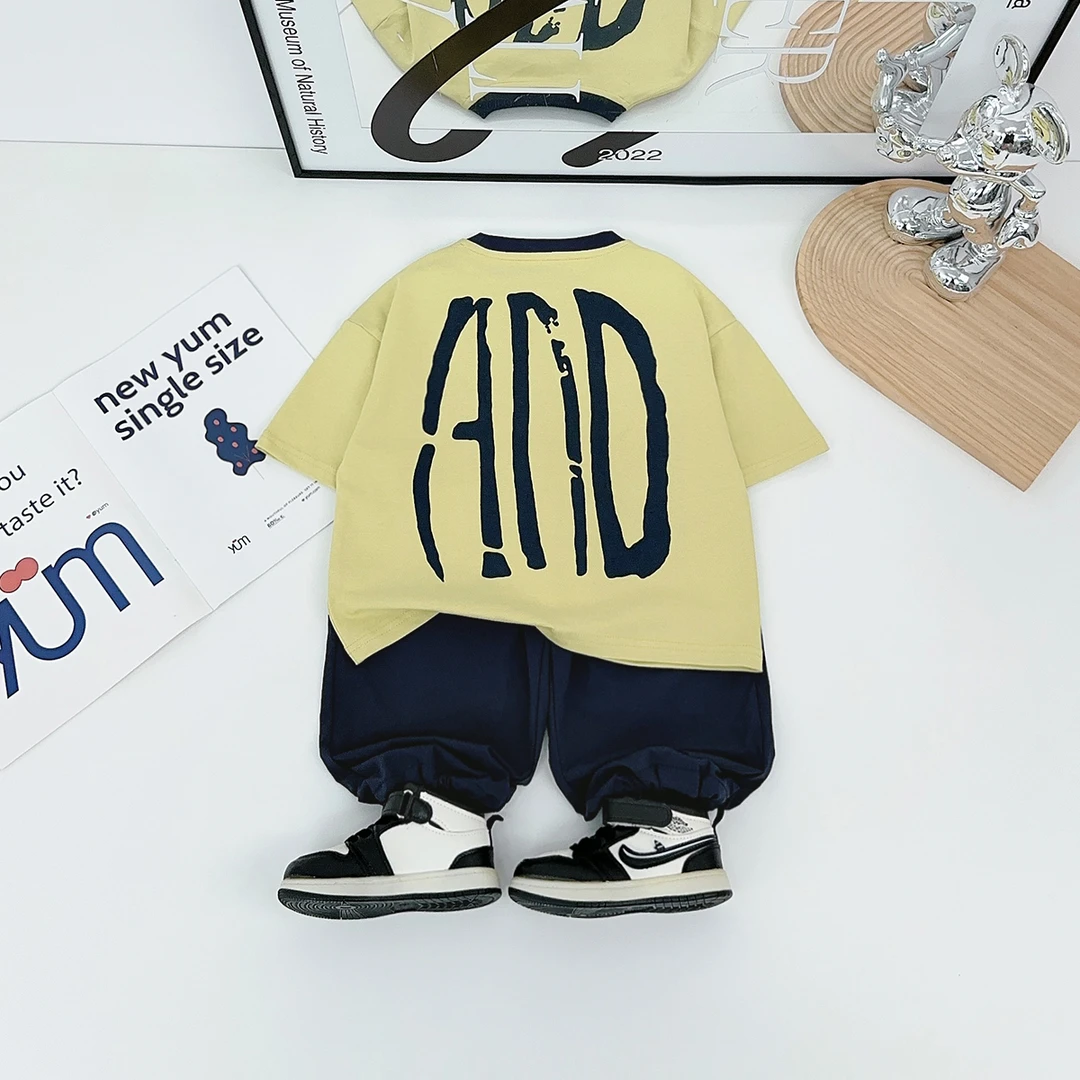 儿童夏装套装夏季2025新款男童短袖两件套 HZ25603 悠悠童话童装