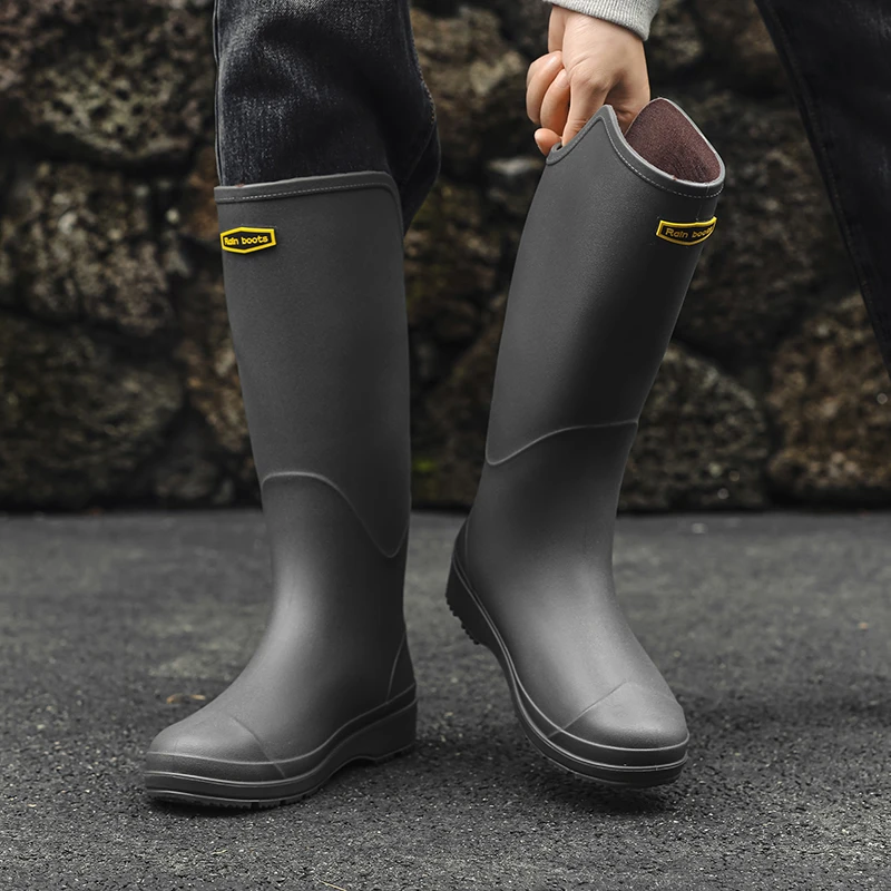 德系高档雨鞋男士防水高筒雨靴四季外穿防滑耐磨洗车厨房工作水鞋