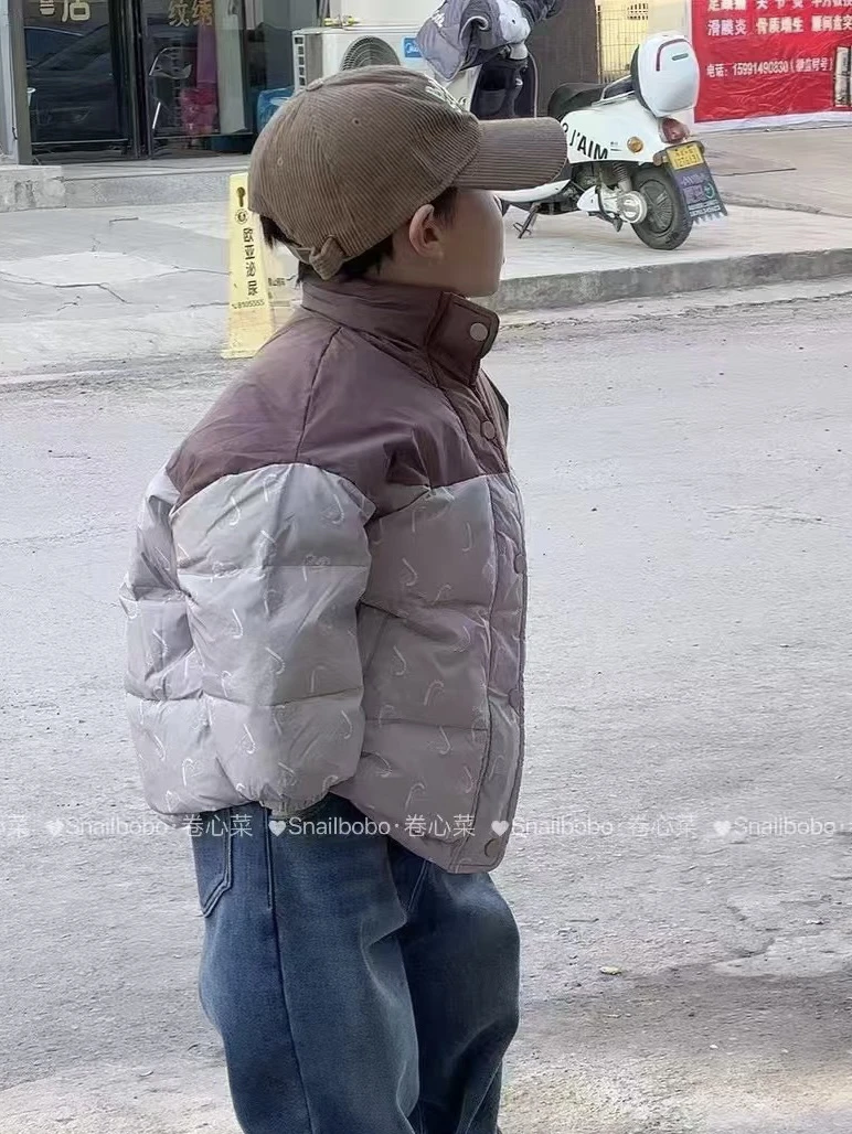 【蜗】拼色立领羽绒服 763