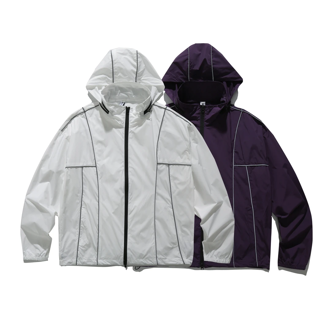 UPF50+反光连帽防晒服外套男女夏季运动防晒衣外套-FS803