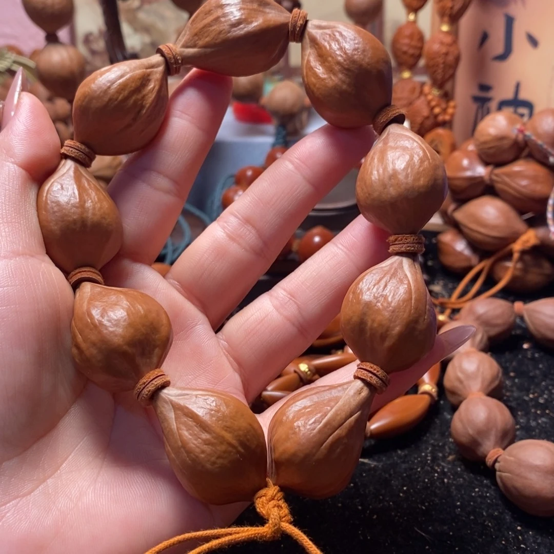 橄榄核手串/手链2.3蒜头牛皮片
