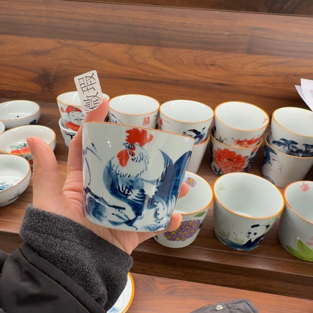 釉下彩纯手绘微瑕