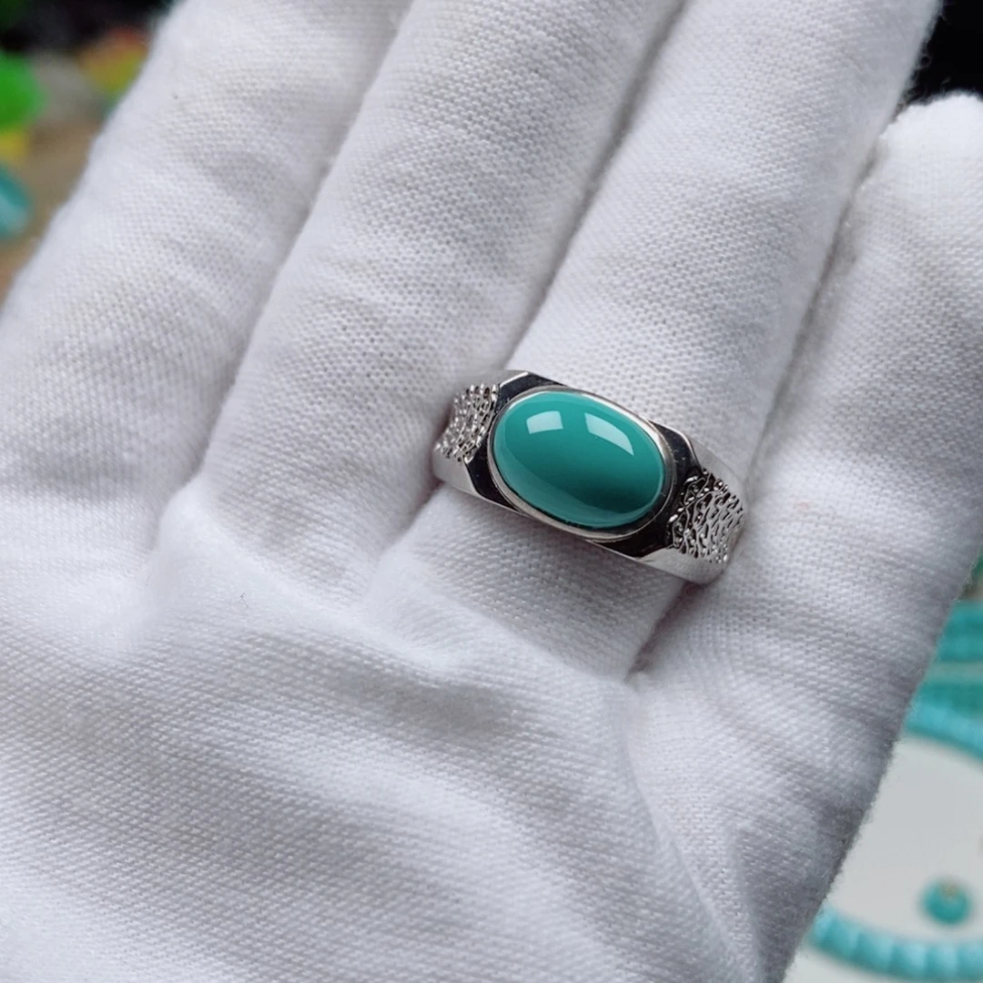 绿松石银S925镀金镶嵌新款