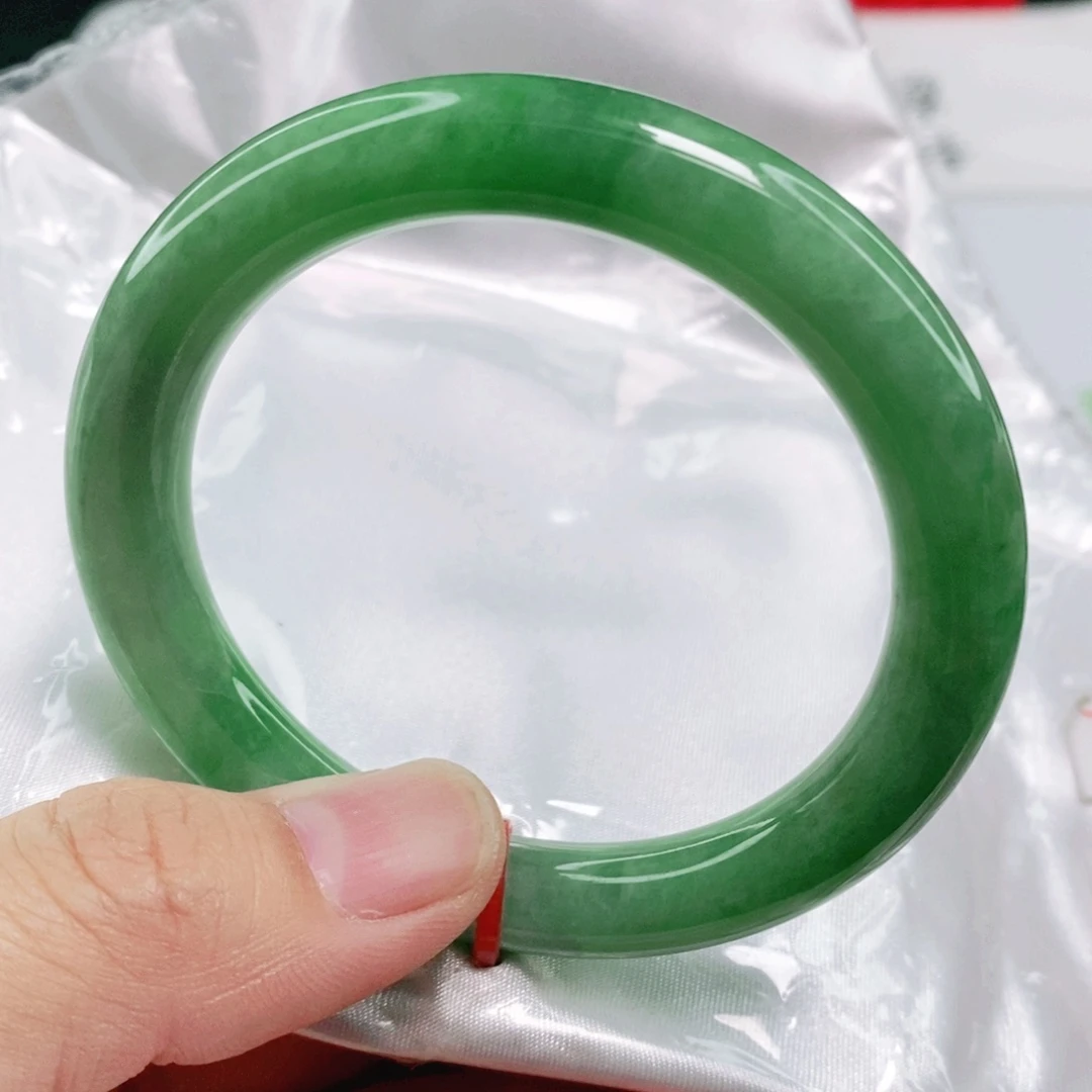 未镶嵌手镯翡翠53.4圈口圆条