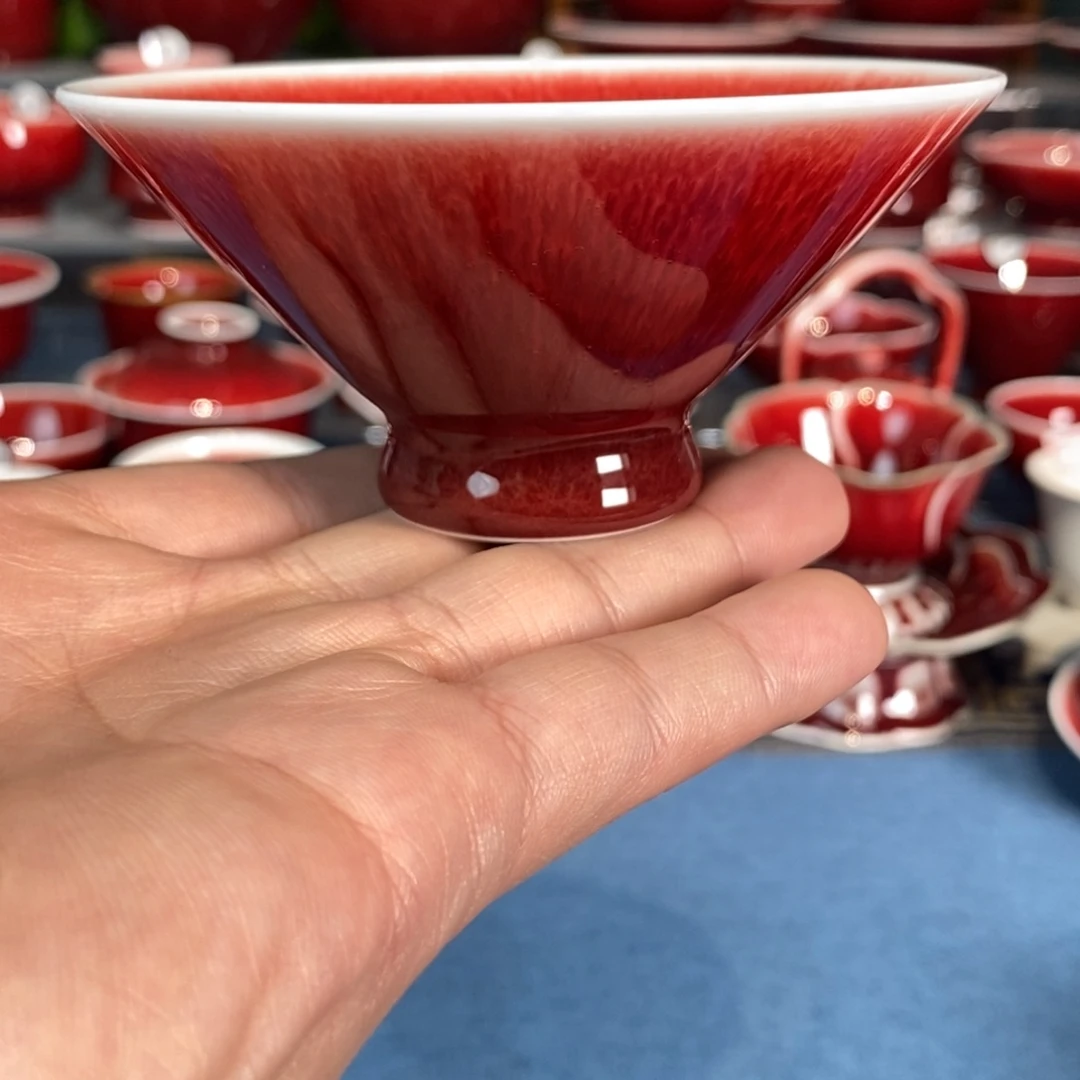 原矿郎红手工，微瑕大漏斗笠杯