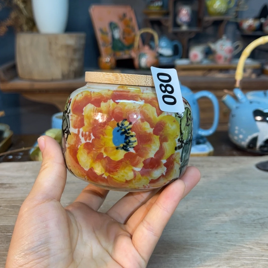 壶素浅陶瓷手工手绘
