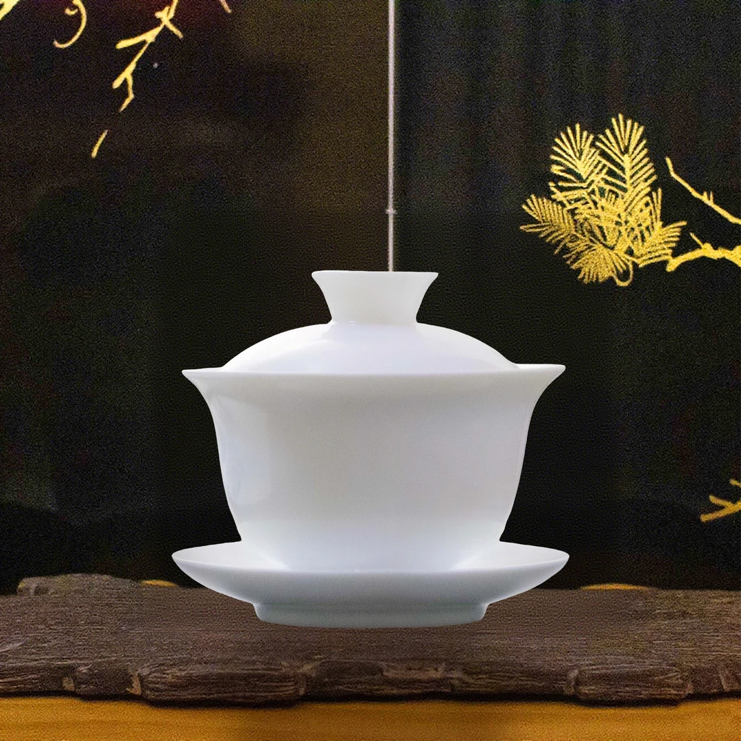 高货白瓷盖碗组合茶g改价链接