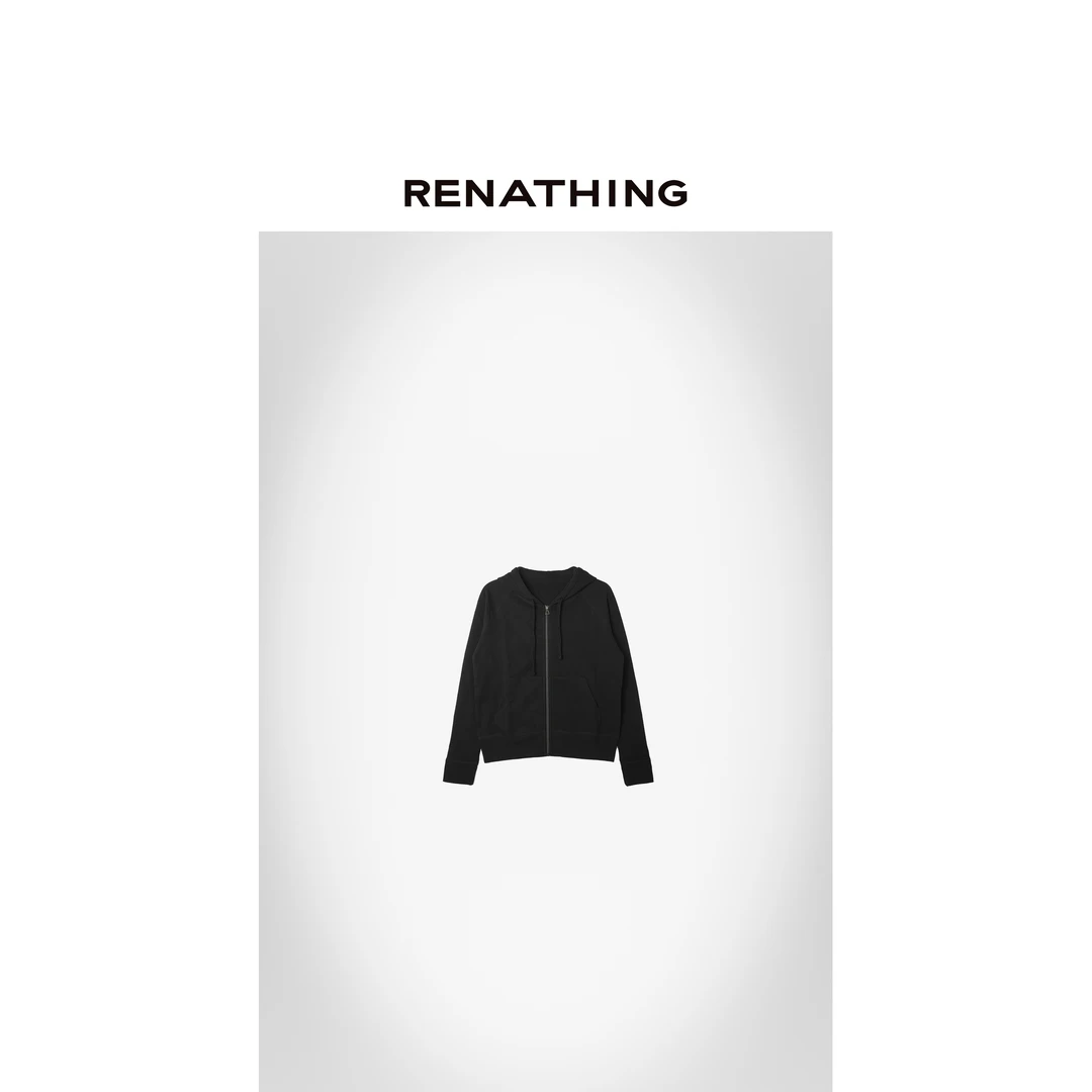 【RENATHING】连帽短款拉链卫衣