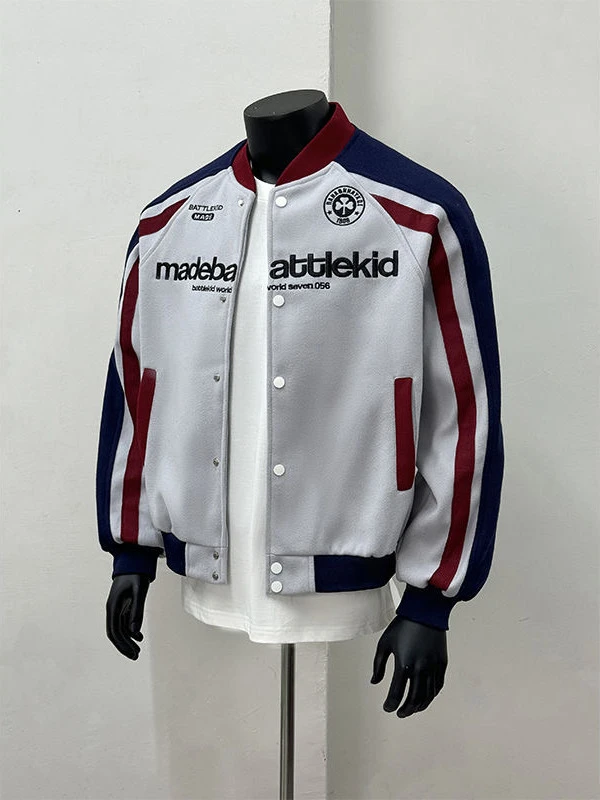 复古2025新款撞色刺绣字母宽松夹克春秋美式棒球服男女情侣外套