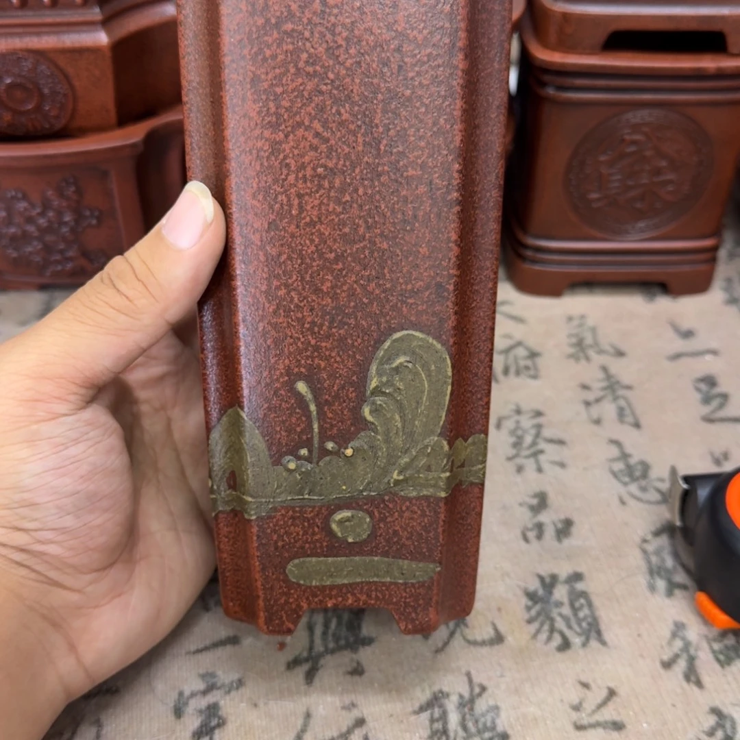 紫砂花盆7.5x17.5内经紫砂花盆