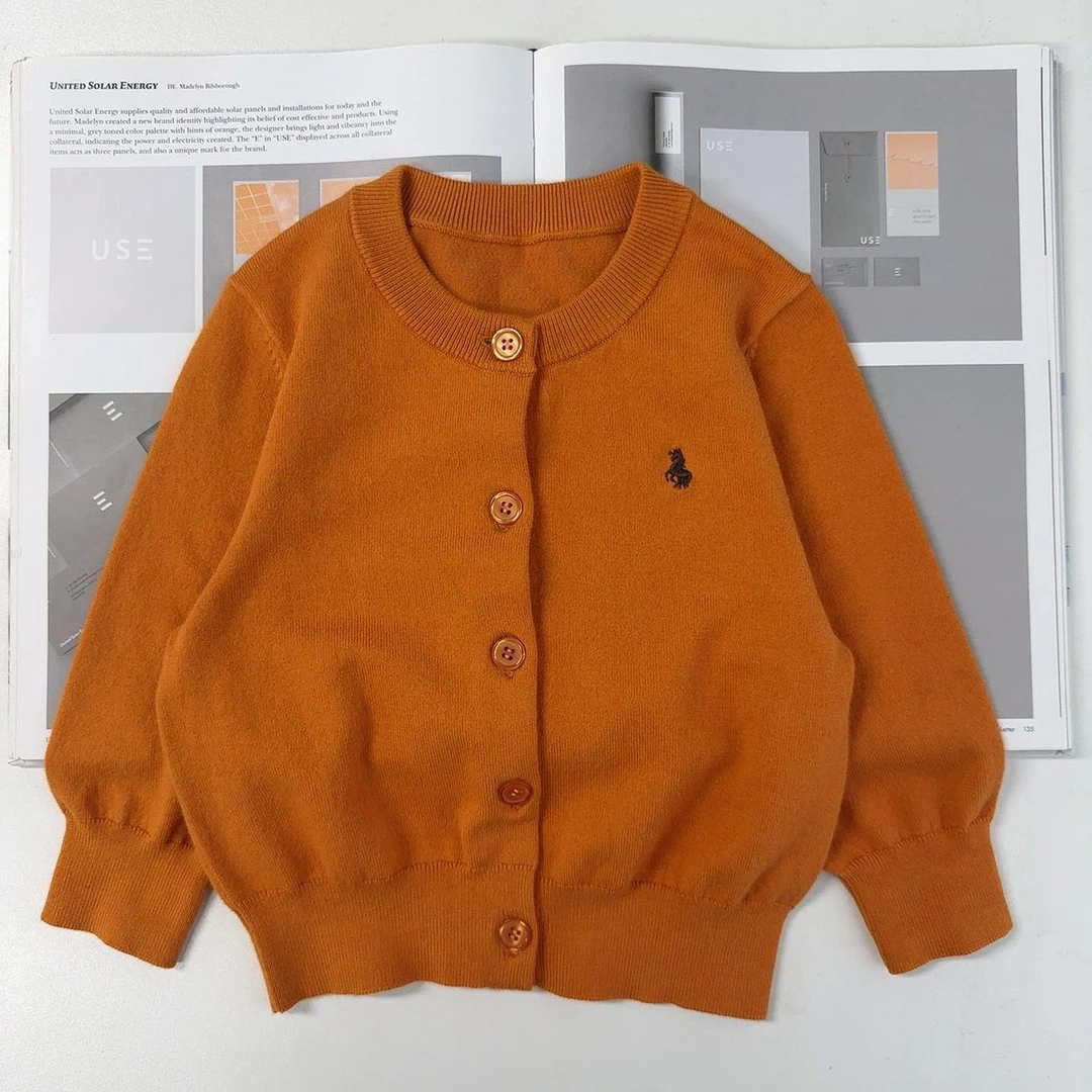 【长绒棉毛衣  】婴儿童上衣服开衫宝宝秋冬季外套针织衫休闲H26