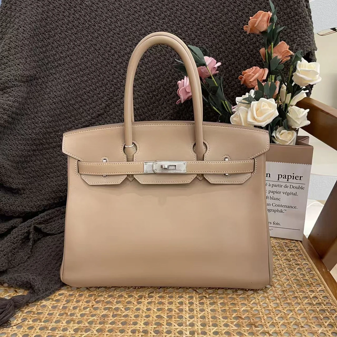 99新 Hermes/爱马仕 birkin 30 框Q tad皮 钻石灰mk103555