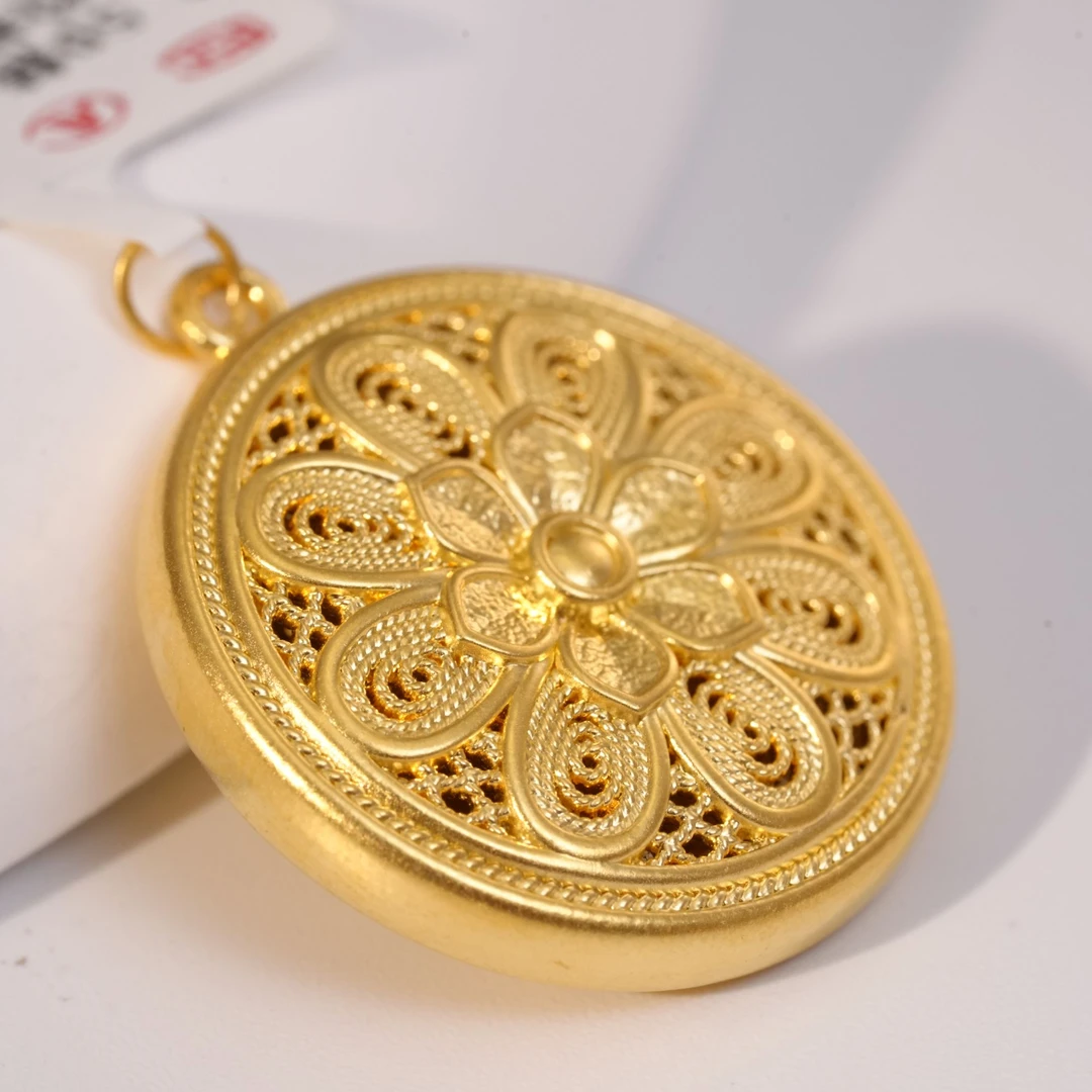 【小辛专属】足金999八宝罗盘吊坠卡25mm古法黄金吊坠 2.05 GP406