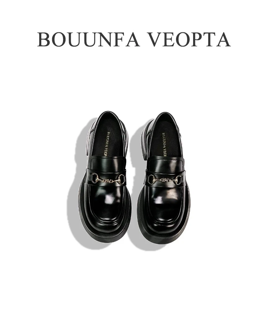 B.V【芯片版】轻奢高定胎牛皮真皮增高百搭高级女鞋乐福鞋小皮鞋17