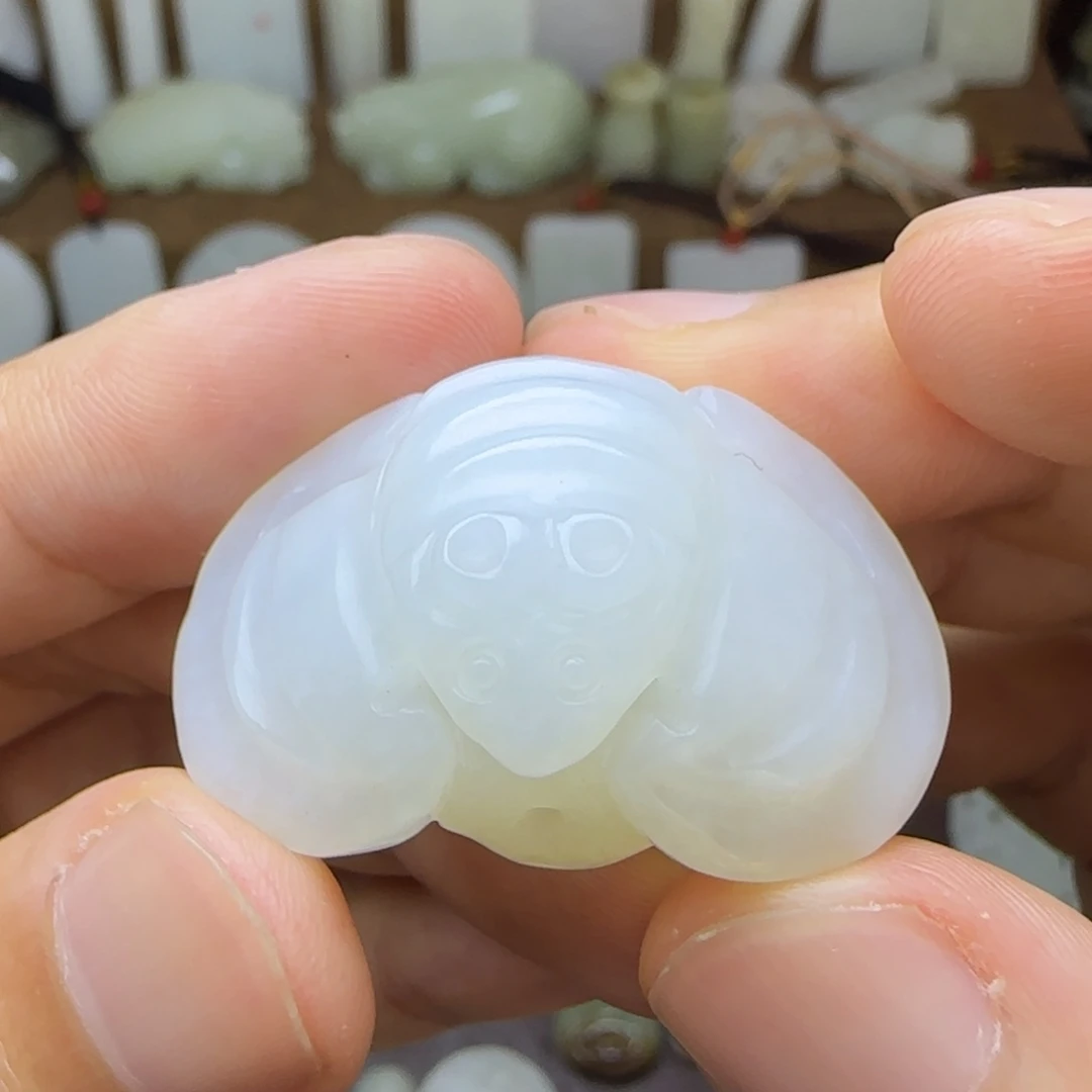 未镶嵌和田玉挂件福在眼前