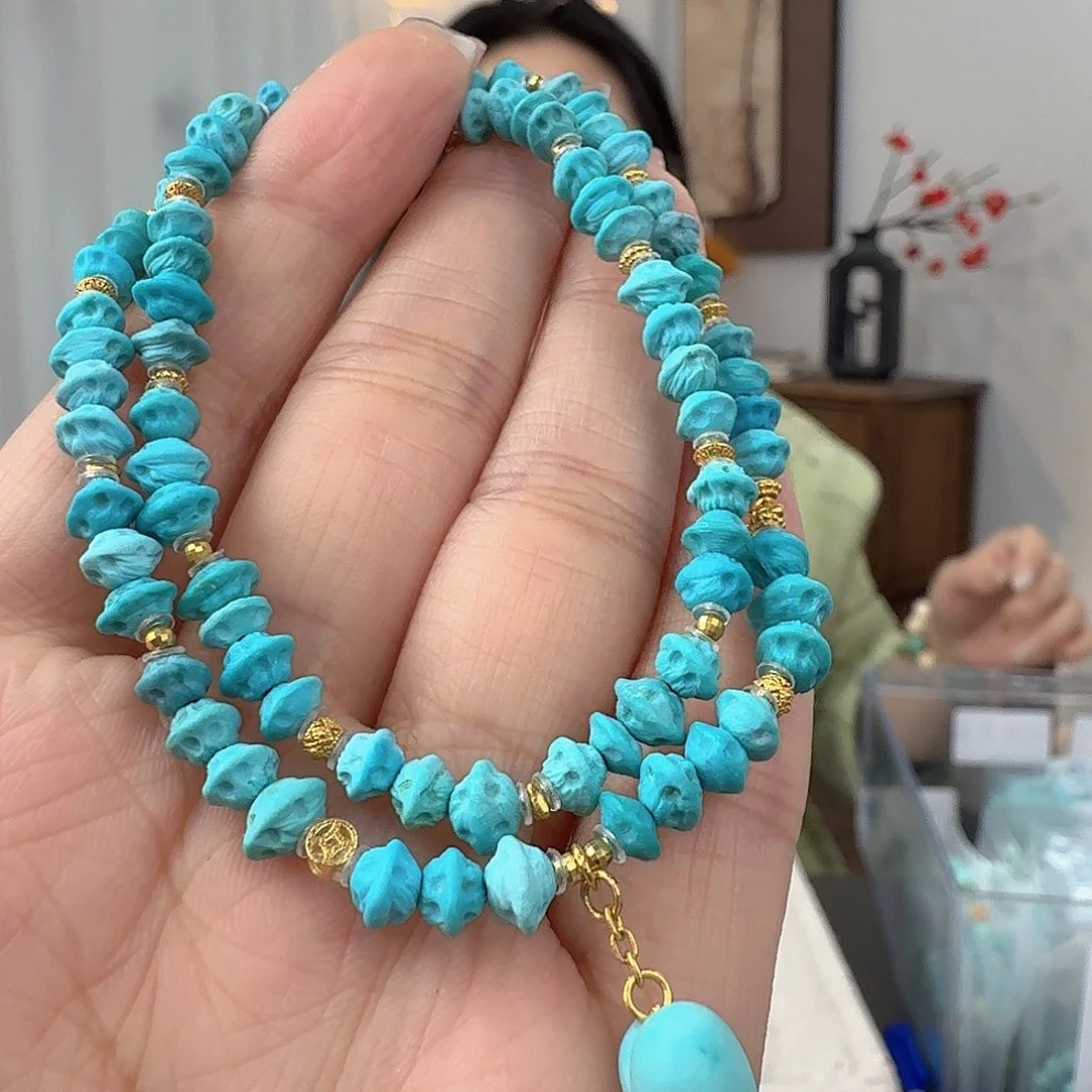 绿松石18K金镶嵌珠宝奇石