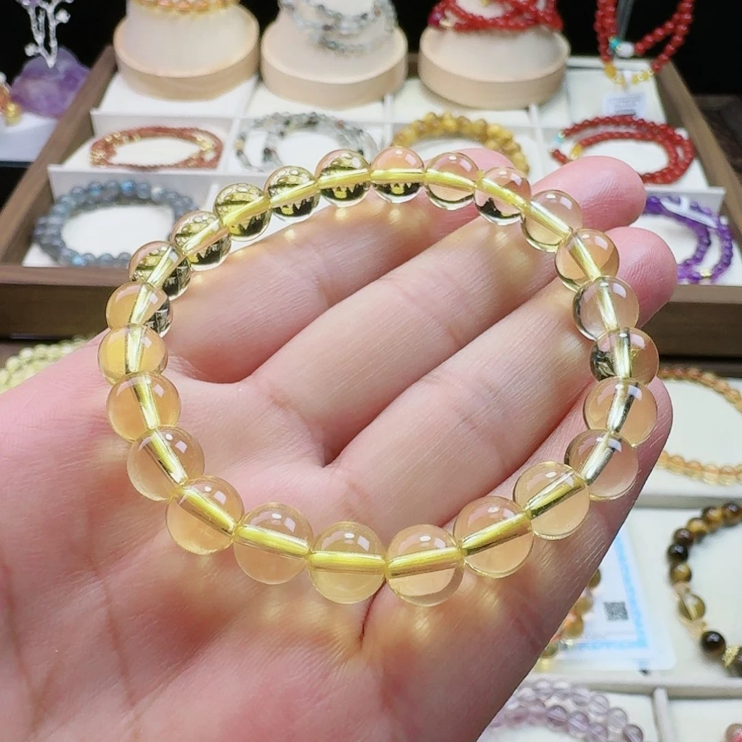 水晶手链未镶嵌柠檬黄8mm