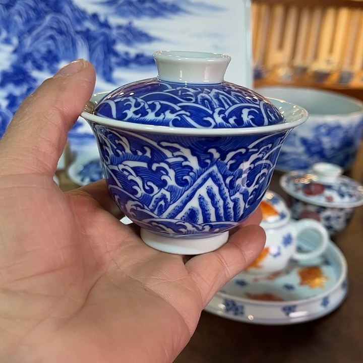 錡镇堂手工手工绘盖碗