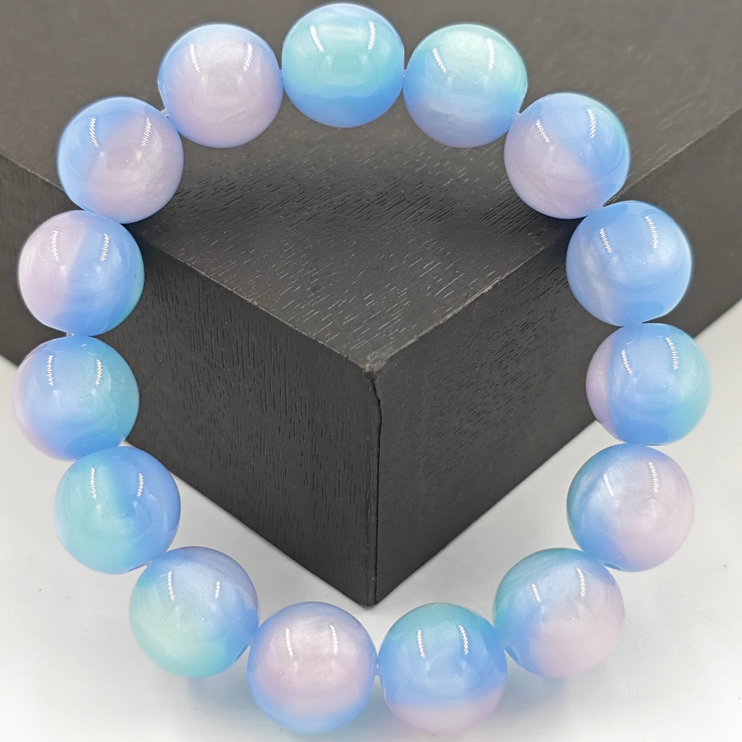 G058经典百搭潮流复古幻彩树脂手串手链