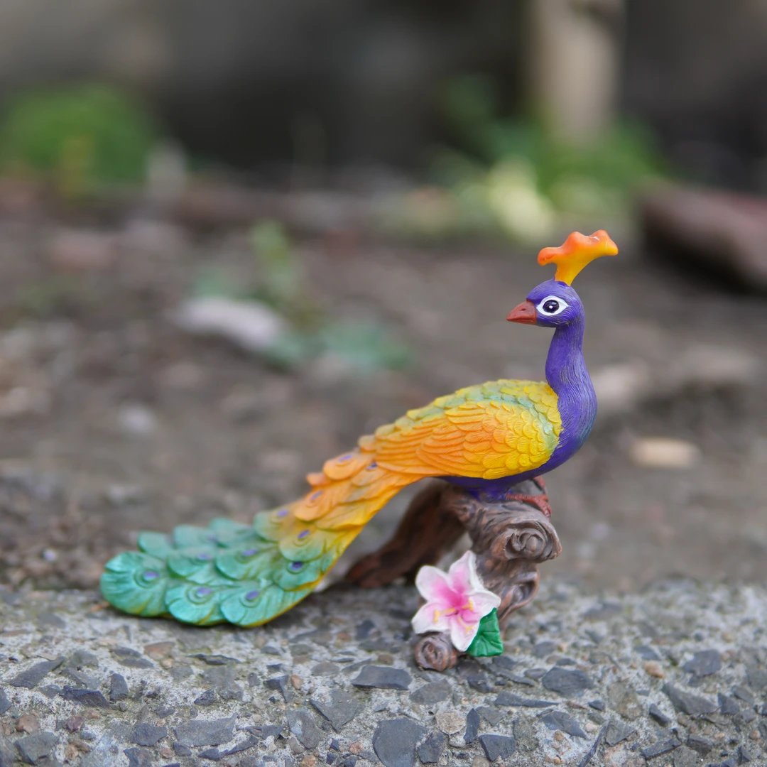 c孔雀 园艺花盆摆件树脂摆件