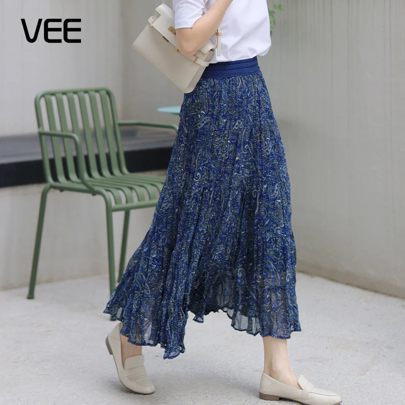 短视频VEE【春野来信】新款时尚百搭优雅复古中长款通勤风半裙