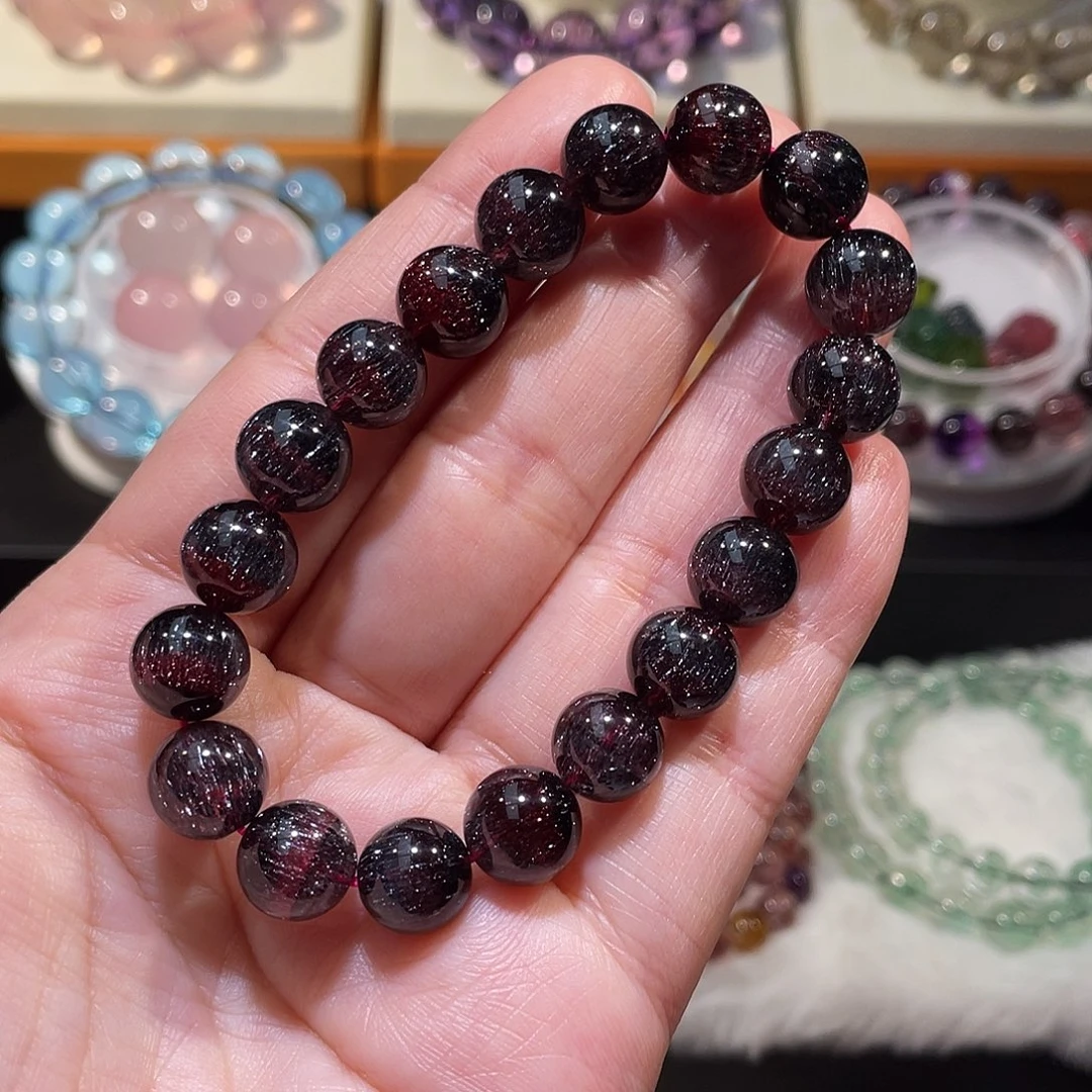 水晶未镶嵌手链车厘子黑红超七手链