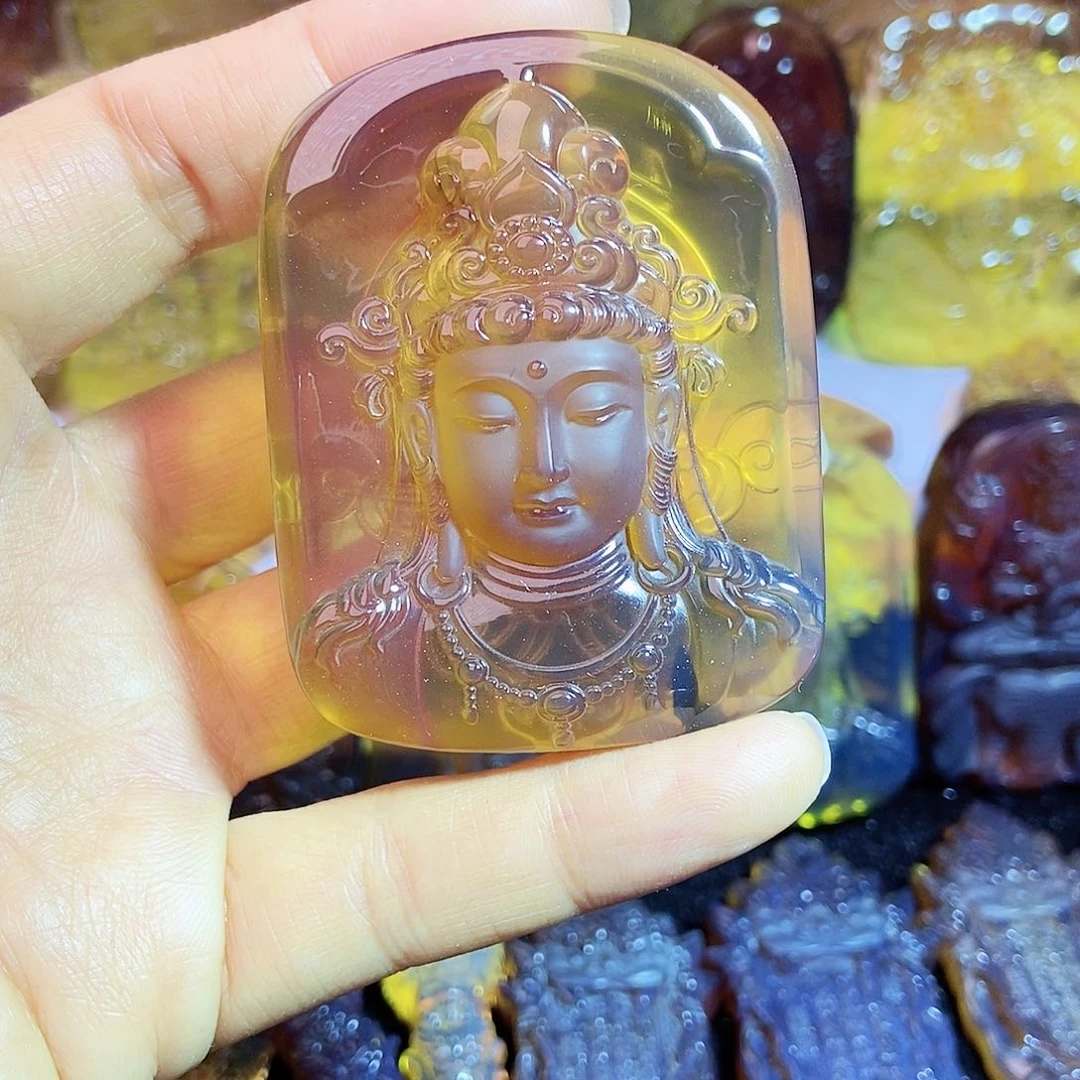 琥珀颈饰未镶嵌观音