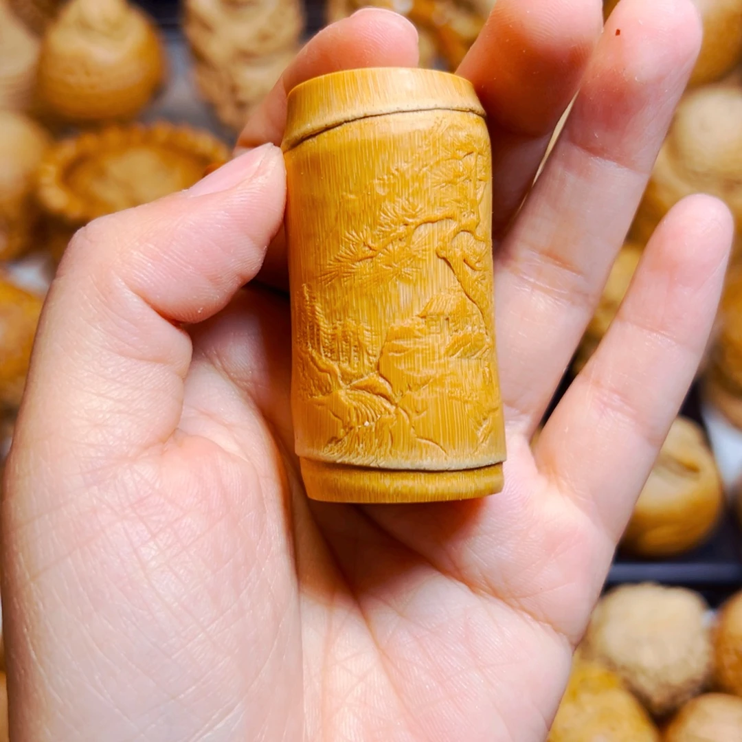 竹根雕竹雕浅浮雕。