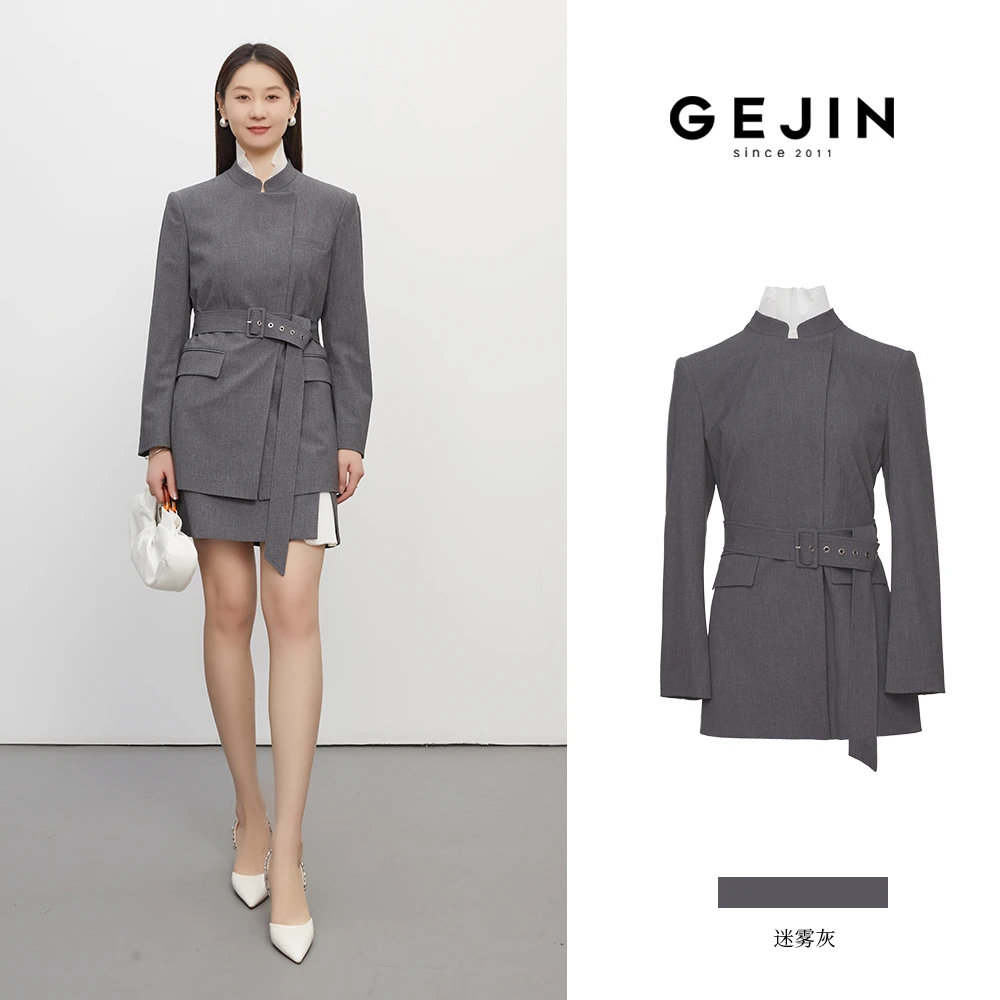 GEJIN/歌锦早秋新款撞色立领设计高智摩登西装外套93325903551