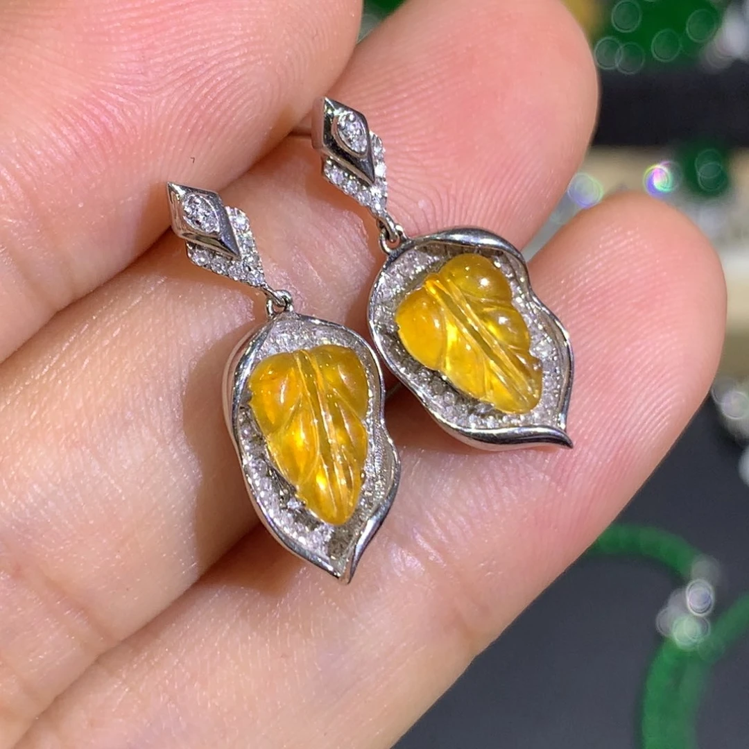 翡翠耳饰18K金镶嵌8、