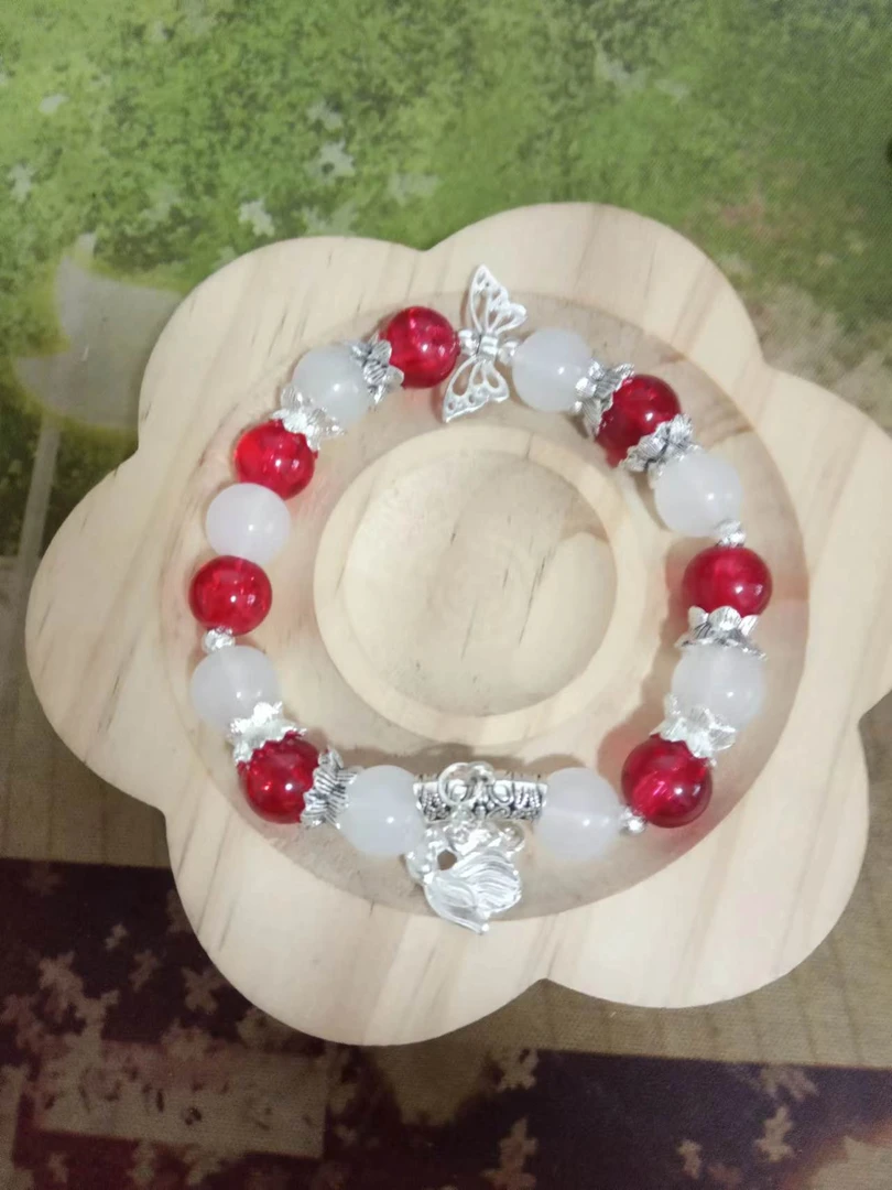 非金属玻璃手链 多色少女风精美琉璃手串单圈微瑕饰品