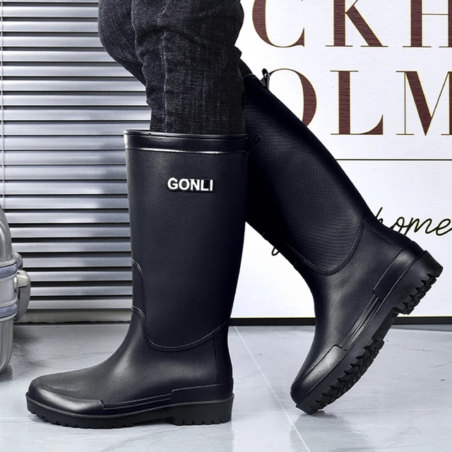 雨鞋男款2024新款长筒雨靴胶鞋中筒加绒外卖骑手防水防滑男士水鞋