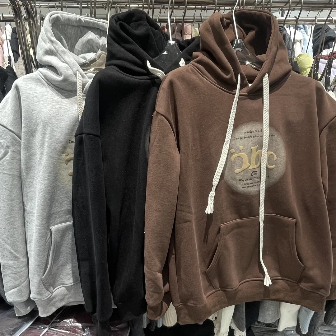 【公主屋】连帽印花加绒卫衣8603