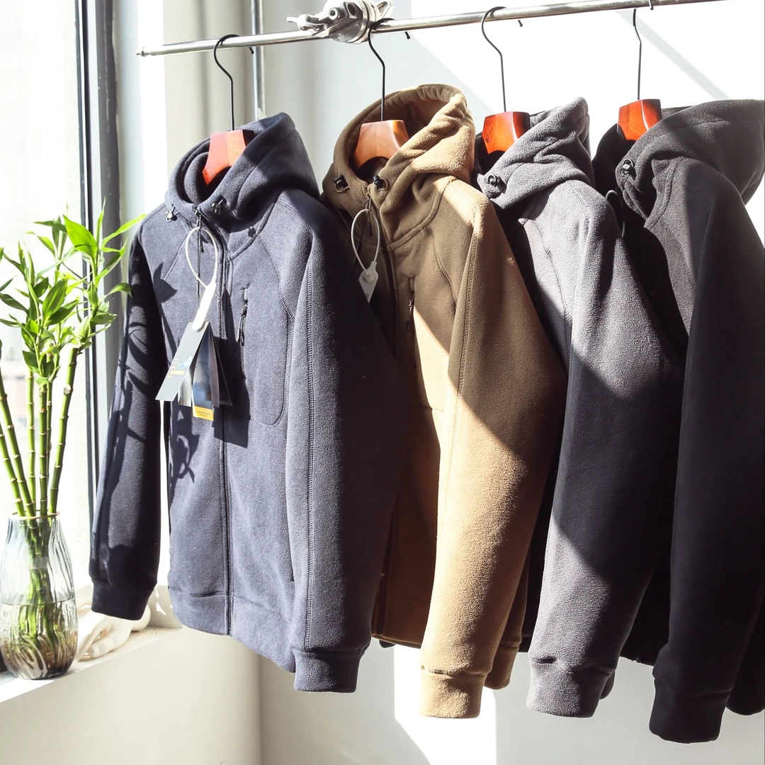 清货!加绒加厚!巨保暖!秋冬男女加厚摇粒绒连帽夹克休闲外套