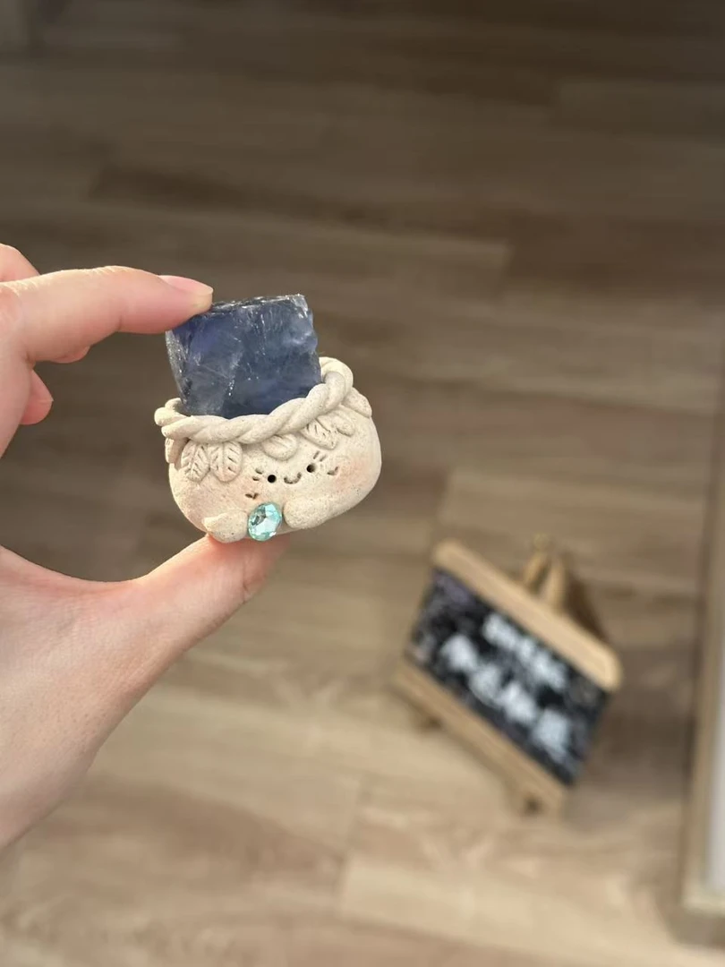 水晶小豆丁可爱紫盈石