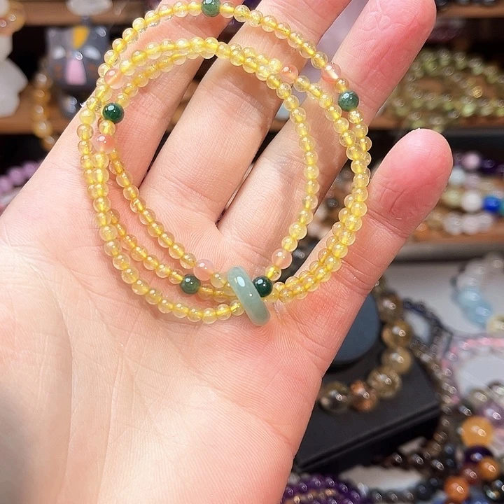 水晶手链未镶嵌发晶三圈