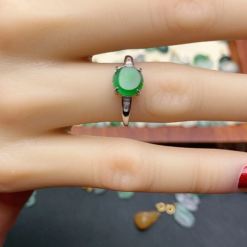 【闪购商品】翡翠戒指银S925镶嵌蒋*戒指