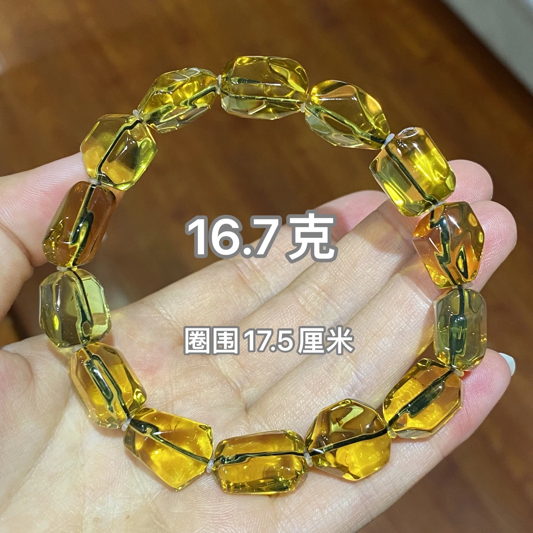 【小伊琥珀】16.7克柳青切割款手串