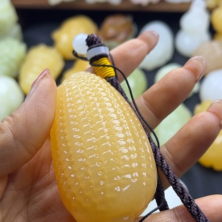 蓝***~大理石磁石昆仑玉石手把件