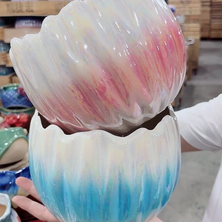 有孔.凑单10元陶瓷花盆发货！