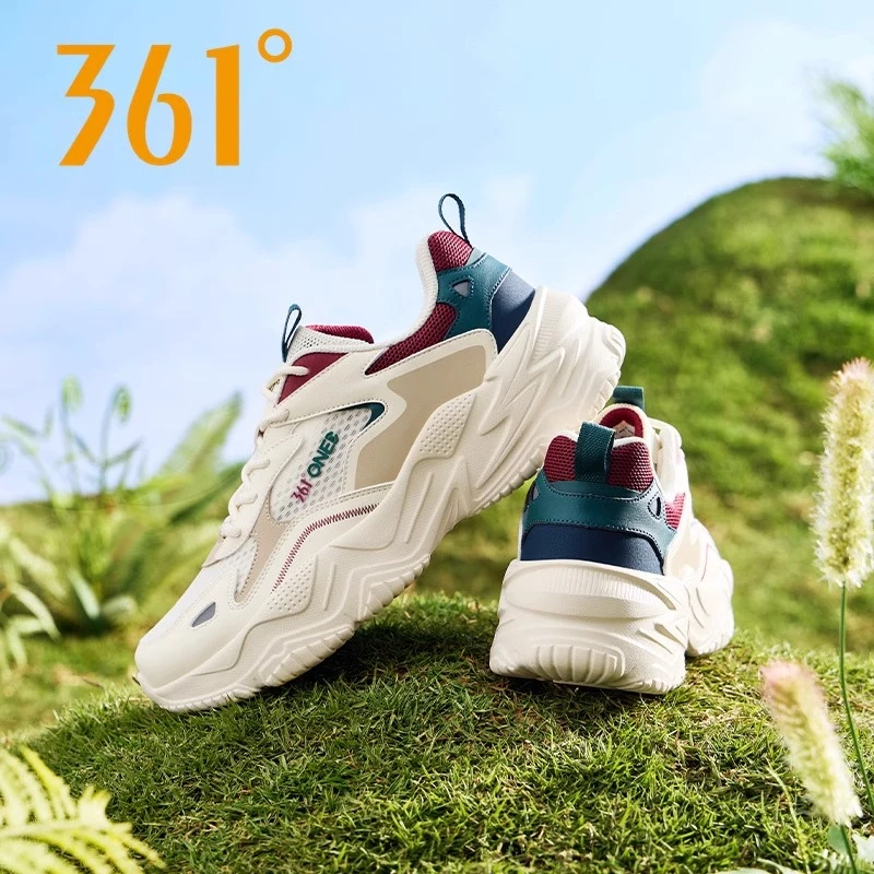 361°可颂男鞋老爹鞋时尚透气2025春夏季情侣百搭款跑步休闲运动鞋