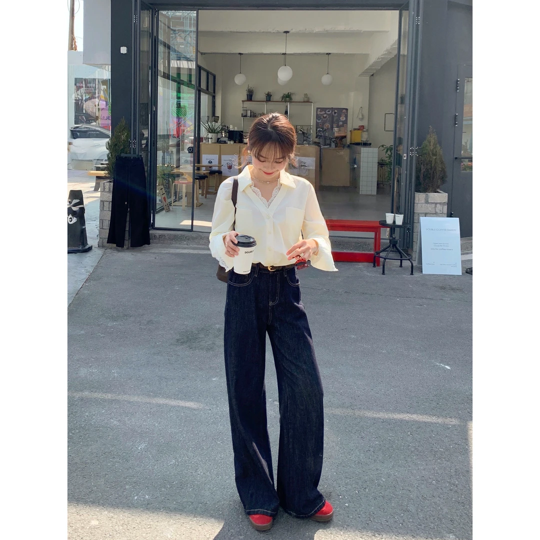 【福利清仓NO退NO换】小个子品质女高腰直筒欧若风穿搭