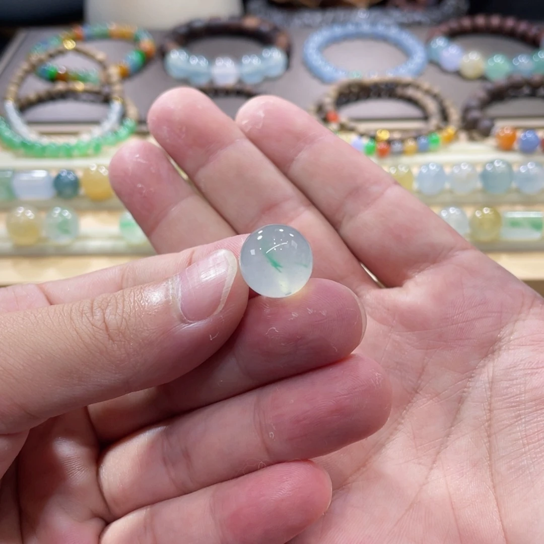 手链翡翠未镶嵌白冰飘翠