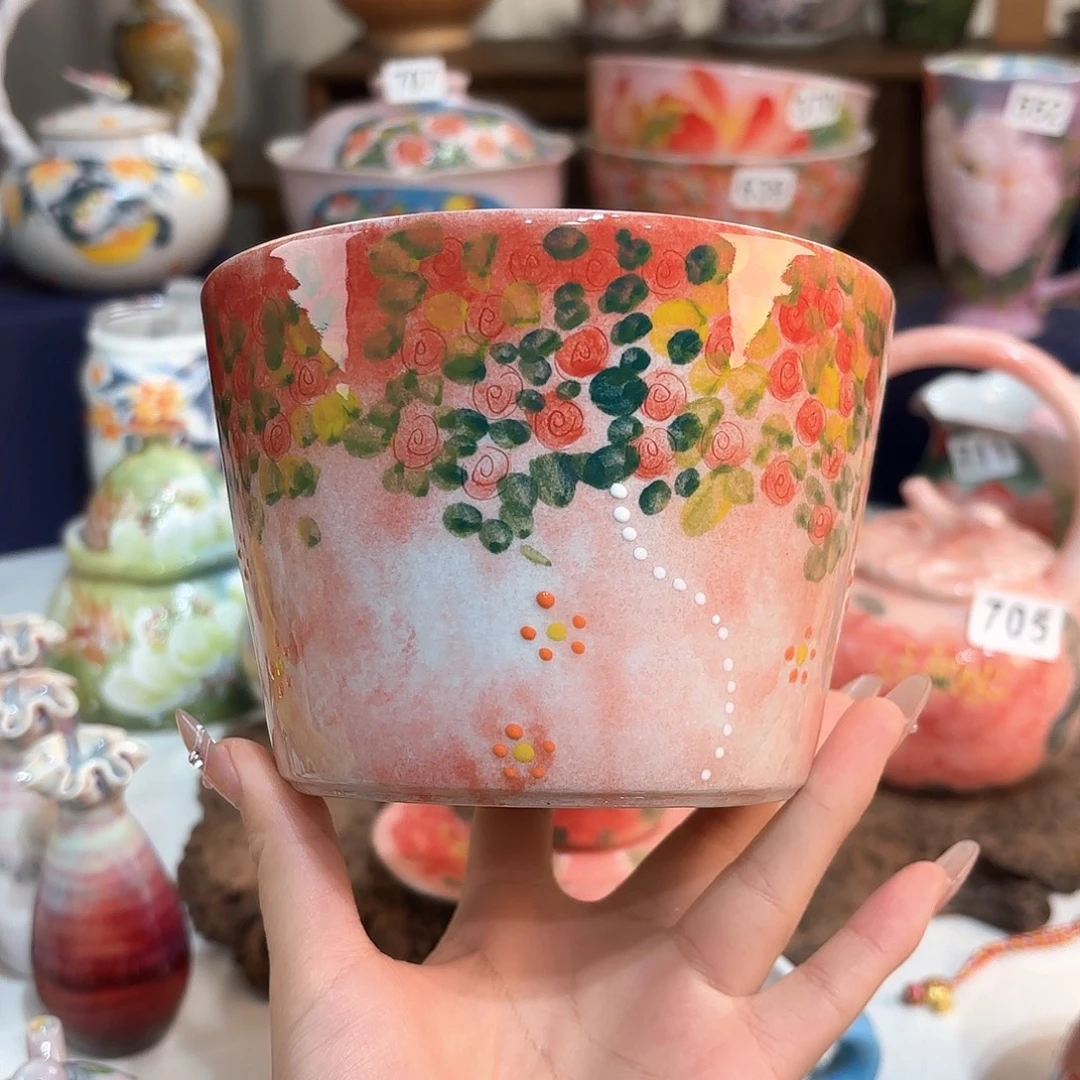 景德镇手绘高温釉下彩陶瓷茶具