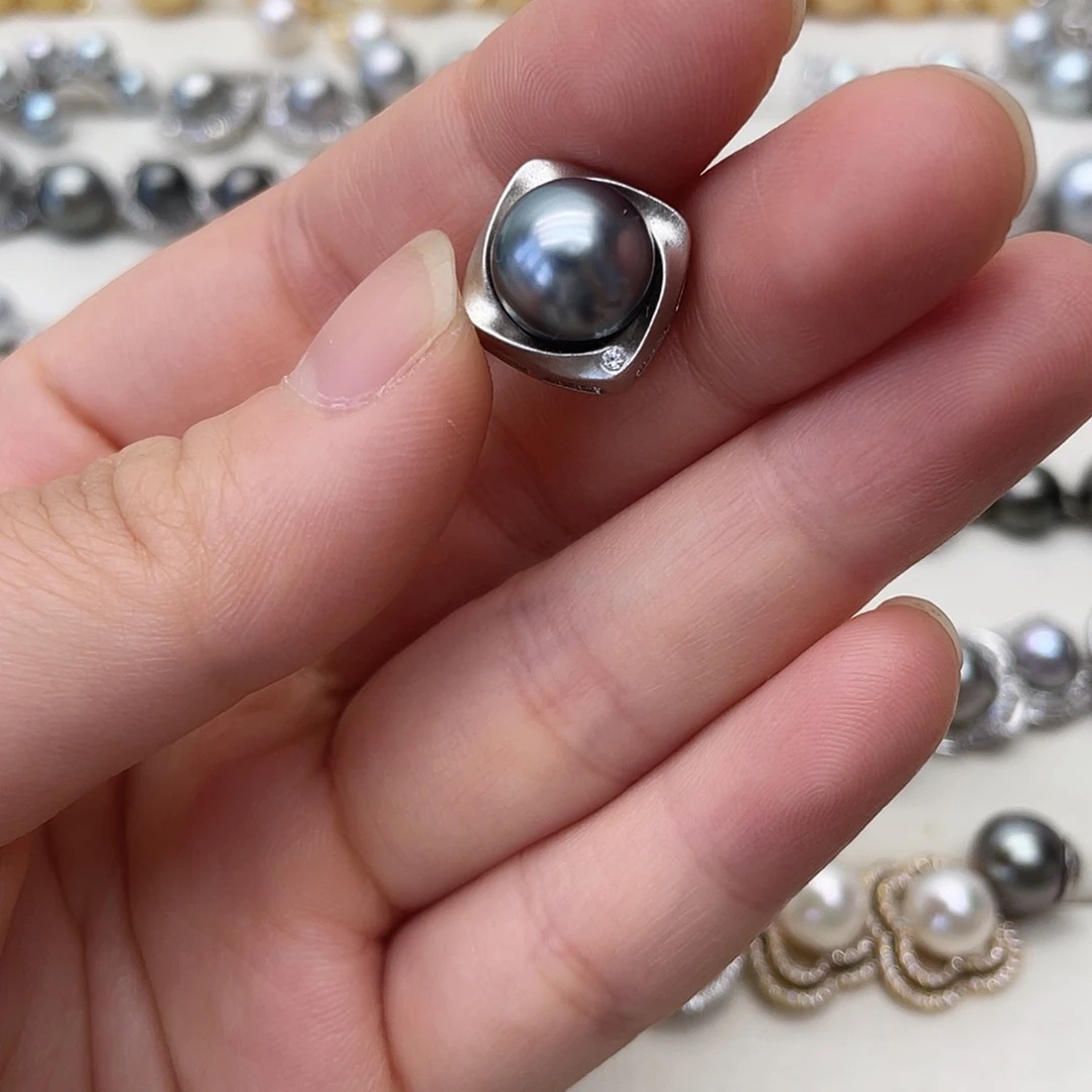 银S925镶嵌海水珍珠吊坠(不含链)