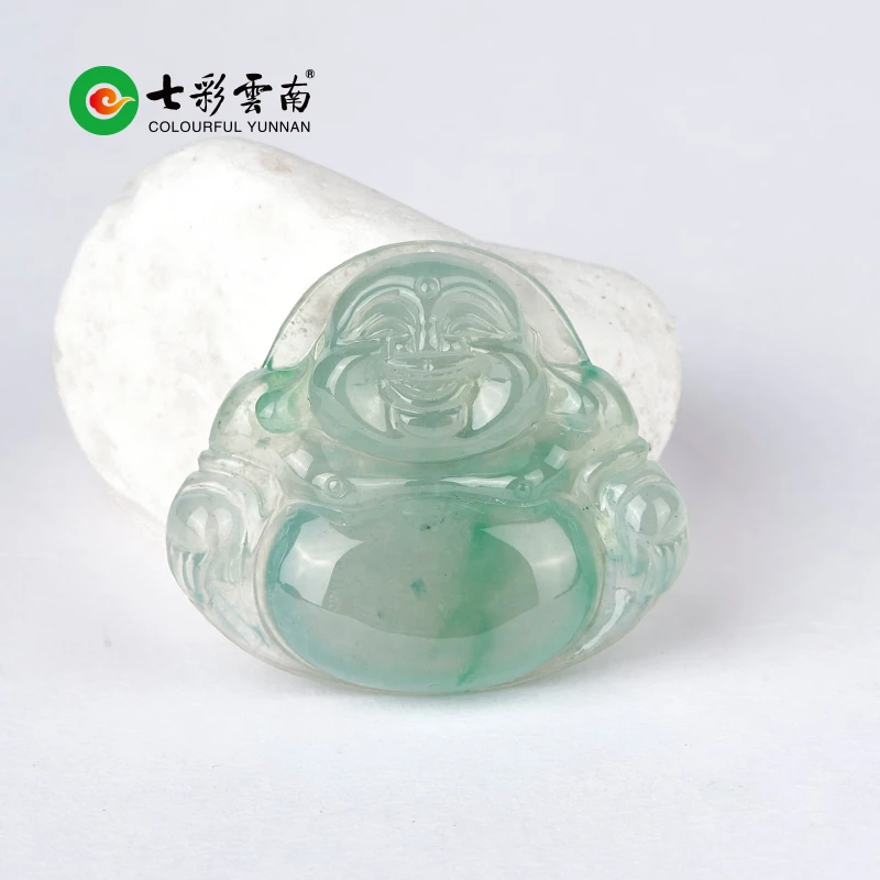 【七彩云南】孤品翡翠高冰绿色佛公吊坠（多样性发货发其一）