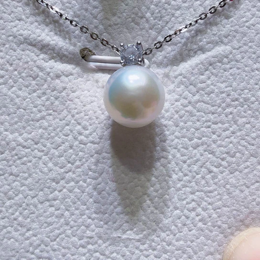 淡水珍珠吊坠银S925镶嵌