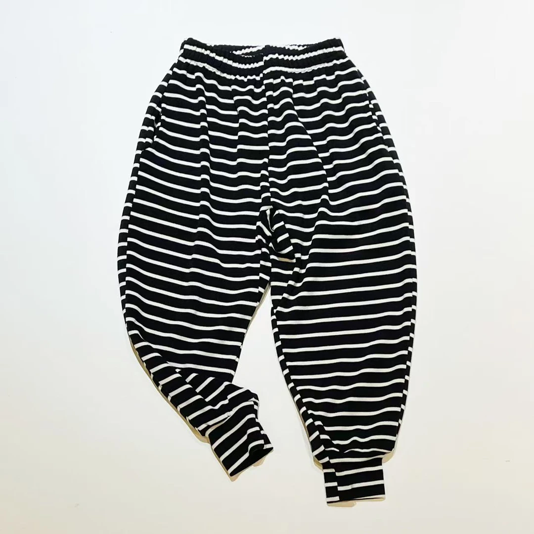 草莓香蕉【25年春季新款】中大童男女童韩版春季条纹百搭垮垮裤