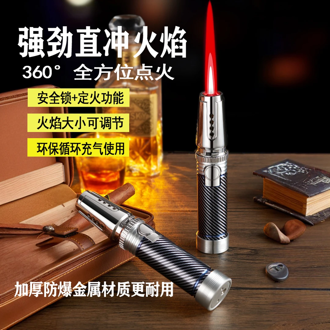 火神三代户外露营充气点火器小型焊枪直冲大火焰可烧猪毛点碳防身
